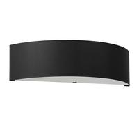 Aplique Moderno Negro Tela Cristal 45CM Indirekt 2x E27 Up Down Wandleuchte