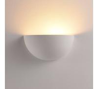 Aplique Narin de Lindby, blanco, yeso, semicircular, 28 cm