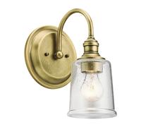 Aplique Pantalla de Cristal Metal En Latón E27 Wandleuchte Baño Cocina Lioda