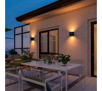 Aplique para exterior LED Calex Cube, Up/down, altura 10 cm, negro EC:EPREL:1881293