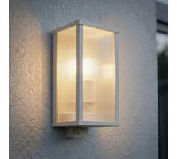 Aplique para exterior Lindby Peldar, gris/estriada, 26 cm, con sensor