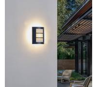 Aplique para exterior Lindby Vimal, E27, 26 cm, negro, aluminio