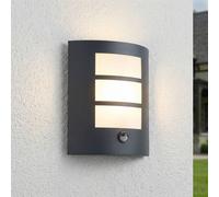 Aplique para exterior Lindby Vimal, sensor, E27, 26 cm, aluminio True