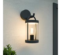 Lucande aplique de pared exterior en gris oscuro, transparente, lámpara