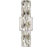Aplique pared cristal y metal cromado posmoderno G4, accesorio iluminación for cabecero cama, for interior, sala estar, dormitorio, mesita noche, lámpara hotel, blanco cálido, regulable(40cm)