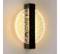 Aplique Pared Interior 12W 1500LM, Creativo Negro Redondo Lámpara de Pared Interior LED, LUZ LED Pared Moderna para Salón Pasillo Escaleras Dormitorio, Blanco cálido 3000K