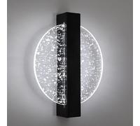 Aplique Pared Interior 12W 1500LM, Creativo Negro Redondo Lámpara de Pared Interior LED, LUZ LED Pared Moderna para Salón Pasillo Escaleras Dormitorio, Luz Blanca Fría 6500K