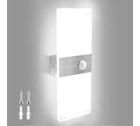 Aplique Pared Interior con Sensor de Movimiento 12W Luz Fría 6000K | JaneYi Lampara de LED Moderna en Acrílico Lámpara de Pared para Escalera Pasillo Entrada Balcón Garaje