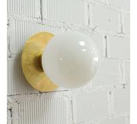Aplique Plato Retro Laton Grande Blanco - opal brillo