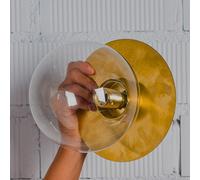Aplique Plato Retro Laton Grande Transparente