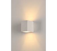 Aplique, portalámparas LED de pared G9 cubo, 10 x 10 x 7 cm, de resina de yeso (sin lámpara)