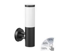 Aplique PORU para exterior acero inoxidable negro redondo + lámpara LED blanco [EEK: D]