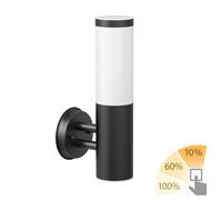 Aplique PORU para exterior acero inoxidable negro redondo + lámpara LED blanco [EEK: D]