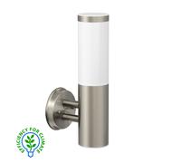 Aplique PORU para exterior IP44 acero inoxidable redondo incl. lámpara E27 [EEK: A]