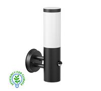 Aplique PORU para exterior negro redondo detector de movimiento incl. lámpara [EEK: A]