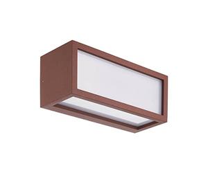 Aplique rectangular UTAH para exterior, acabado corten Mantra