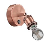 Aplique RETRA interruptor bronce mate redondo + lámpara LED 370lm blanco extra
