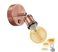 Aplique RETRA interruptor bronce mate redondo + lámpara LED 818lm regulación [EEK: E]