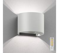 Aplique RUNEL para exterior blanco IP65 Up & Downlight + lámpara LED 596lm [EEK: D]