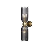 Aplique Salón Oro Gris B: 10 CM E14 Up Down Wandleuchte 2-flammig