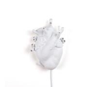 SELETTI Aplique LED Heart Lamp de porcelana, blanco