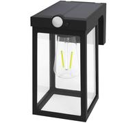 Aplique Solar LED de Pared Sorso 2W 3000K 120Lm con Sensor y Luz Crepuscular (Negro) - GSC