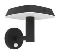 Aplique solar LED para exterior Dreoli (8 W, Plástico, Blanco cálido, Negro)