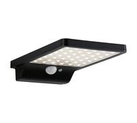 Aplique solar para exterior Solveig (Potencia máx. del sistema: 4,8 W, L x An x Al: 17,3 x 10,5 x 2,9 cm, Negro, Flujo luminoso: 338 lm)