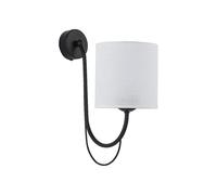 Aplique Tela Pantalla Negro Blanco Wohnlich Salnio Wandleuchte Salón Pasillo