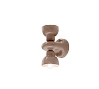 Aplique Up Down Cerámica 25,5 Cm Alto 2x E14 Indirecto Marrón Lámpara De Pared