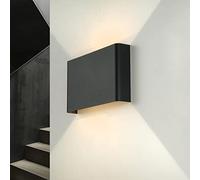 Aplique Up Down Indoor, aplique plano escalera pasillo, grafito, luz indirecta pared, D:4 cm, pequeño, G9, 2 luces, moderno, aplique dormitorio