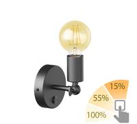 Aplique vintage FETRO interruptor negro orientable + lámpara LED oro max. [EEK: E]