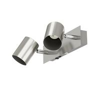 Aplique WAIKA Interruptor de 2 luces acero inoxidable mate angular 2x GU10 máx.