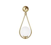Aplique Wandleuchte Estilo Moderno H:44CM Latón Cristal E14 Pantalla de Bola