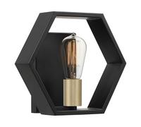 Aplique Wandleuchte Metal 25,4 CM Ancho en Negro Oro Moderno Pasillo Escalera