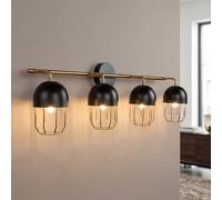 Aplique Wandleuchte Metal B: 85 CM en Dorado Negro 4x E14 Metal Salón