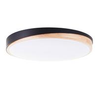 Aplique y plafón LED brillante con mando a distancia y CCT (3000 K - 6500 | Lámpara de techo LED, Ø50cm, 4500lm, mando a distancia, colores negro / madera