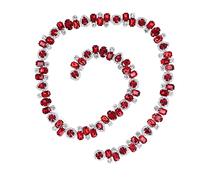 Apliques de adorno de diamantes de imitación, Color brillante, indecolorable, resistente al desgaste, grueso, llamativo, elegante, Material de vidrio artesanal DIY, 1 yarda (Roja)