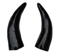 Apliques de cuerno de realistas de color negro para hacer sombreros, mochilas, parches de costura, diadema hecha a mano, apliques de cuerno de artificial, cuernos