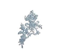 Apliques de encaje 3D bordados, velo boda, adornos for la cabeza, delicados, 22 colores,5x12cm(Sky blue)