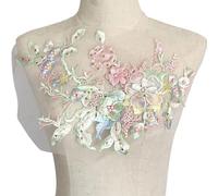 Apliques de flores bordados para decoración del hogar de moda con lentejuelas efecto parches de flores