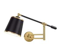 Apliques de iluminación Brazo Swing Lámpara de Pared Luces de Pared de Hierro Lámpara de Tela Lechera de Pared Luces de Lectura Ajustables para el Dormitorio Plan de Pared para Cualquier Espacio para