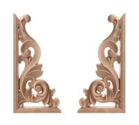 Apliques de madera tallada para esquinas, ideales para muebles, camas, puertas y armarios. Sin pintar. Decoración para el hogar. JH27,13,7