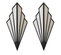 Apliques de pared Art Deco para interiores Lámpara de montaje en pared en forma de abanico, pantalla de lino antiguo Lámpara de pared con enchufe E14 Accesorio de iluminación para sala de estar Dormit