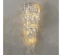 Apliques de Pared de Cristal Modernos, Apliques de Pared de Lujo para Interiores, Luces de tocador de baño Regulables en Cromo Dorado, lámpara de Pared Lineal Larga para Porche, Pasillo, dor