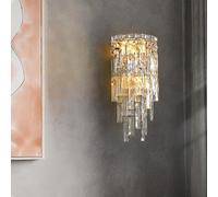 Apliques de Pared de Cristal Modernos, Apliques de Pared de Lujo para Interiores, Luces de tocador de baño Regulables en Cromo Dorado, lámpara de Pared Lineal Larga para Porche, Pasillo, dor