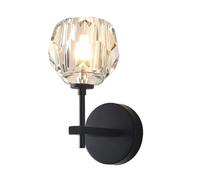 Apliques de pared de cristal negro para baño, modernos, de doble cabezal, con bola de cristal, para tocador, lámpara de pared con cableado fijo para dormitorio, cabecera, sala de estar, porche, recibi