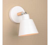 Apliques de pared de hierro nórdico Base de madera Luz montada en la pared Linterna de pared de una sola cabeza Lámpara de pared de metal Lámpara de pared interior Luces de pared simples for dormitori