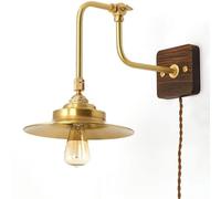 Apliques de Pared de Interior Estilo Industrial con Interruptor de Latón con Brazo Ajustable de 90° para Iluminación de Lectura Junto A La Cama En El Dormitorio