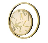 Apliques de Pared for Dormitorio Estilo Chino Lámpara de Pared Redonda de latón Dorado 12W for mesita de Noche Estudio Luz cálida Decorativa